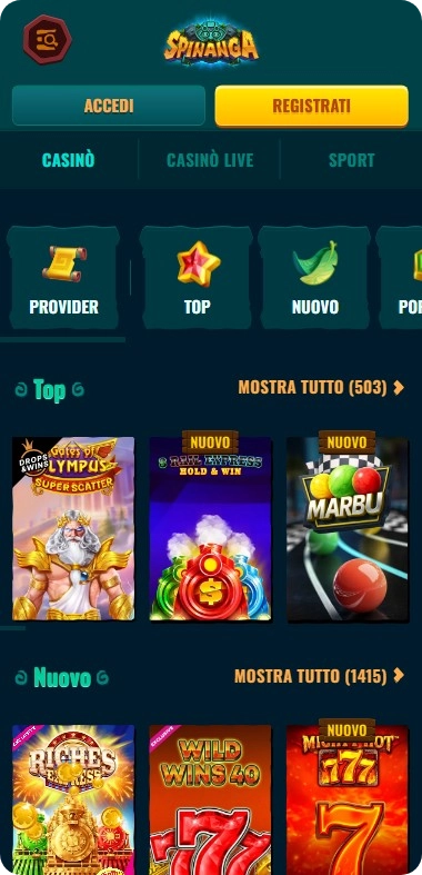 Spinanga giochi